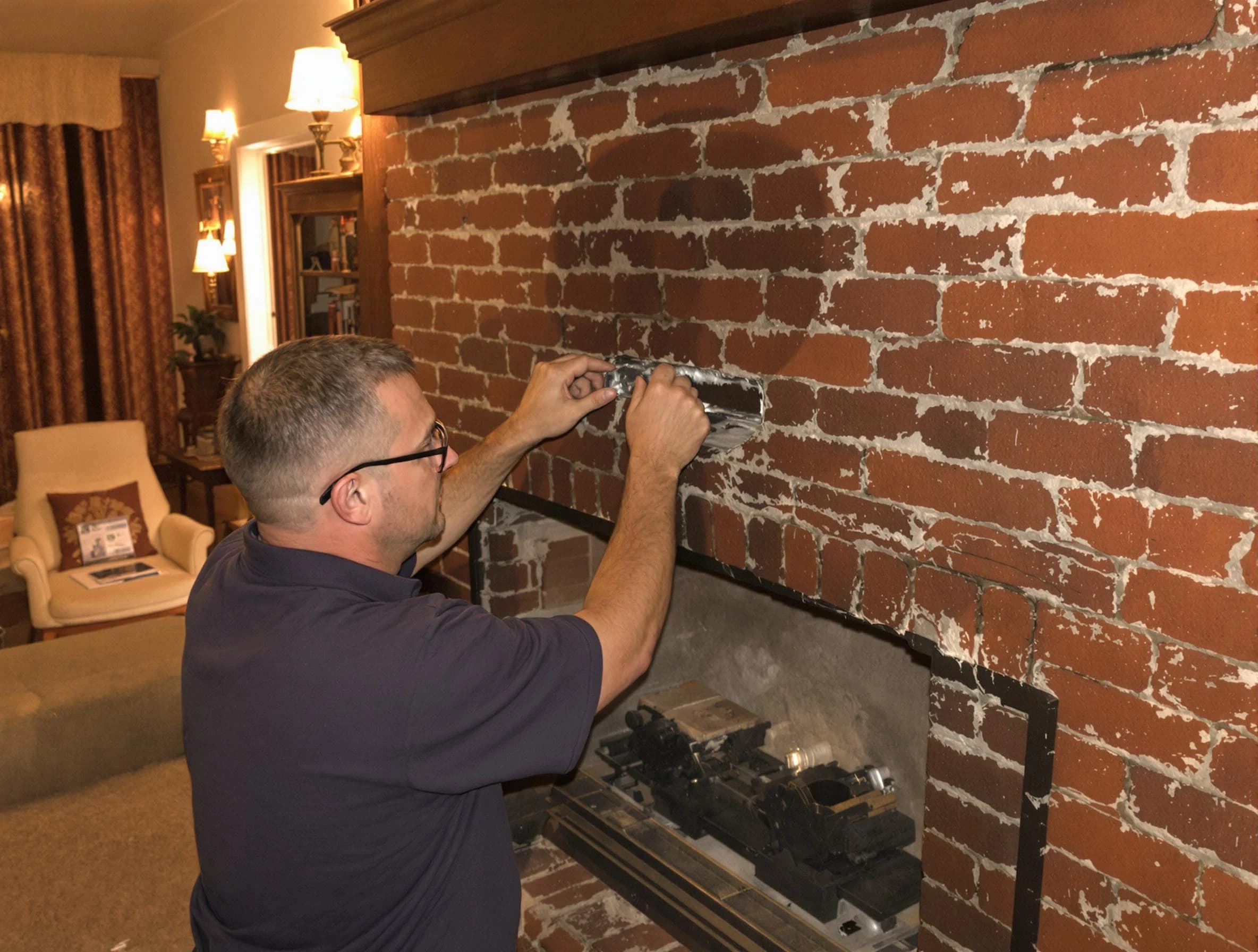 Purcell Chimney Sweep expert fixing a fireplace in Purcell, OK