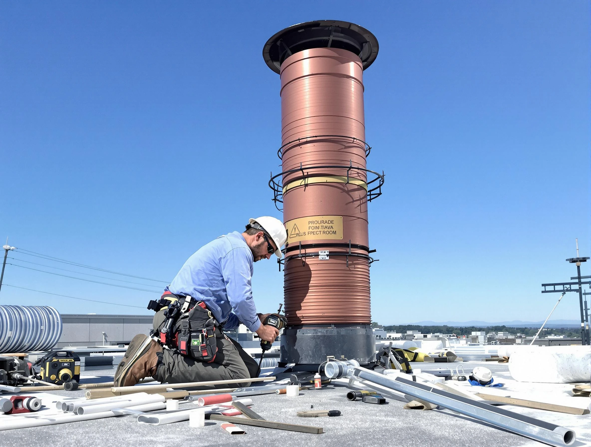 Installed chimney liner by Purcell Chimney Sweep in Purcell, OK