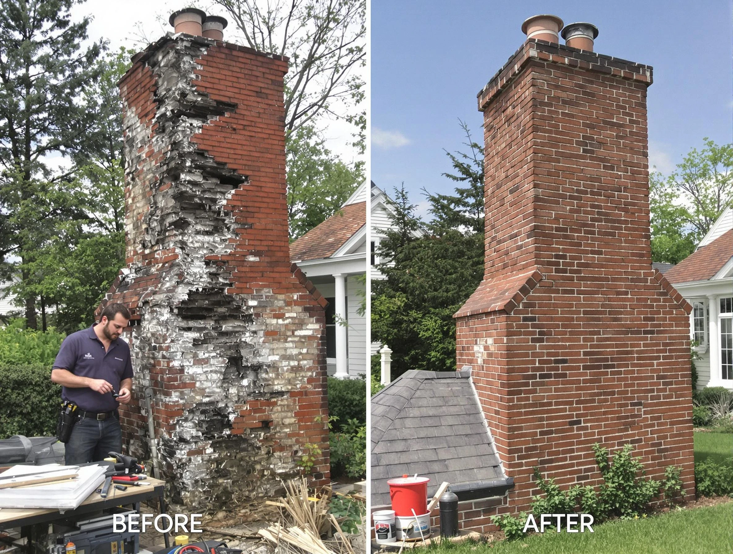 Purcell Chimney Sweep performing a full chimney restoration in Purcell, OK