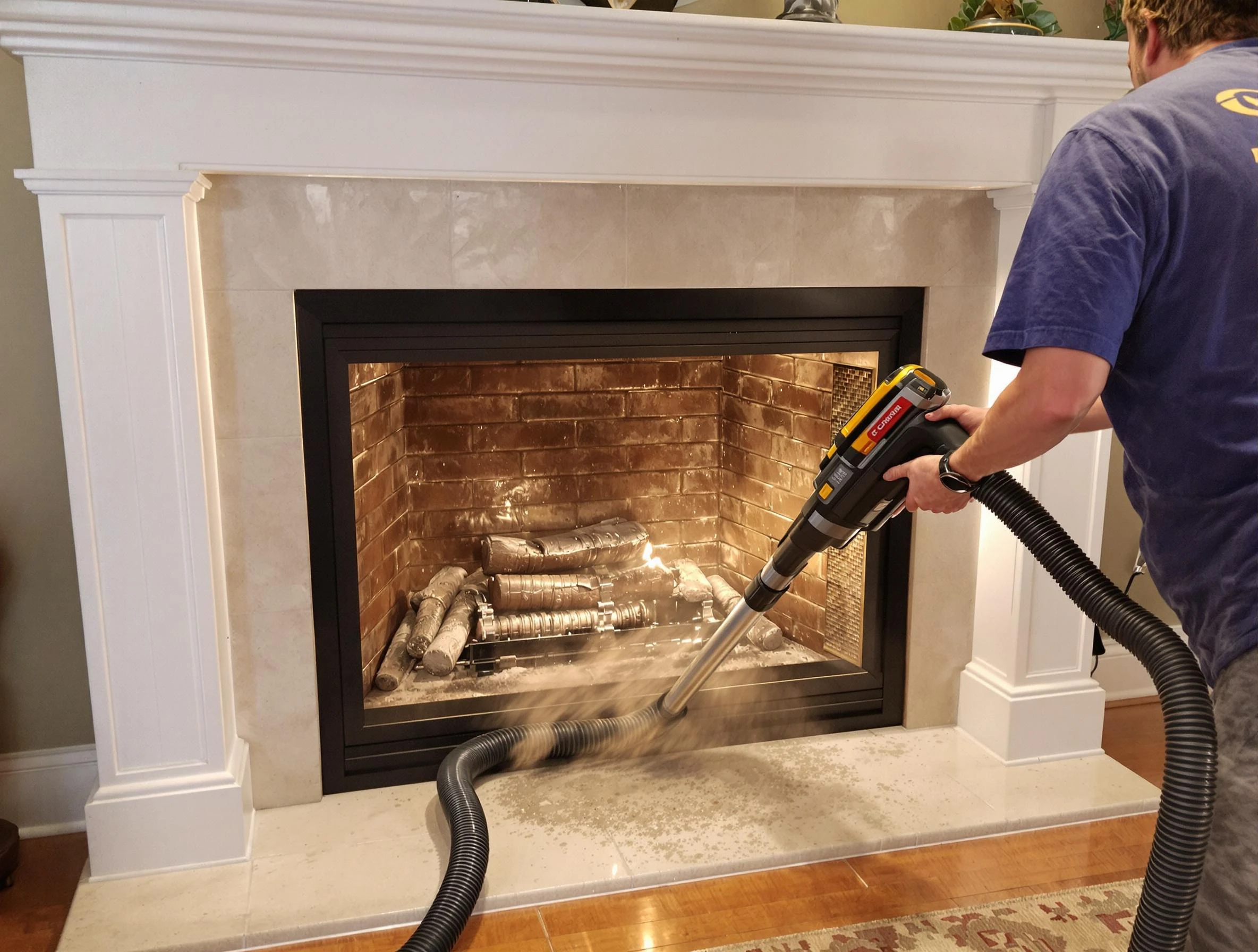 Fireplace cleaning performed by Purcell Chimney Sweep in Purcell, OK